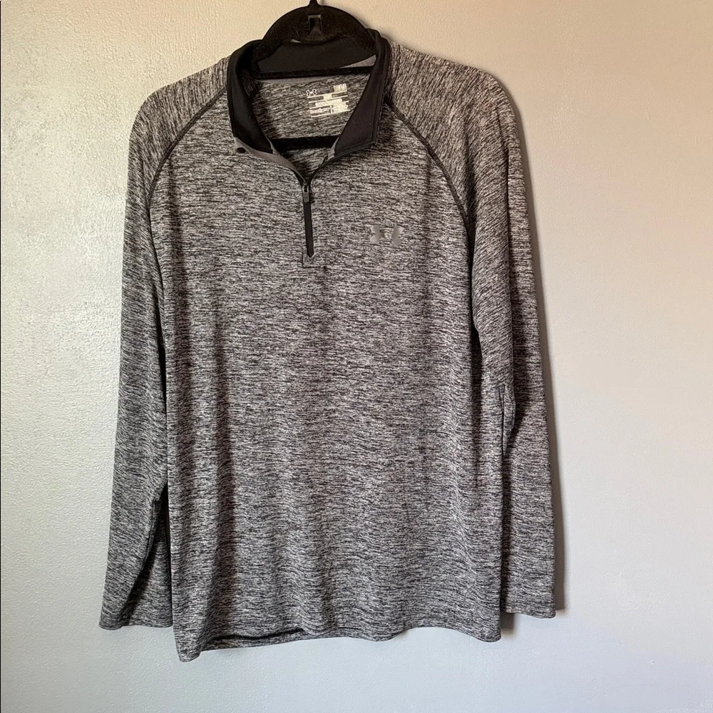 Under Armour Men’s Tech 2.0 1/2 Zip Long Sleeve Black/Gray Heather‎ Large